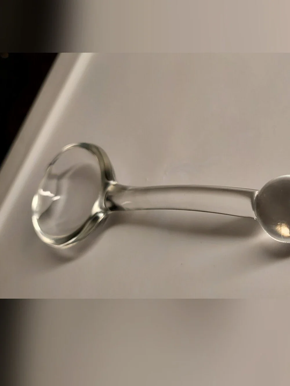 Vintage Clear Glass Serving Spoon